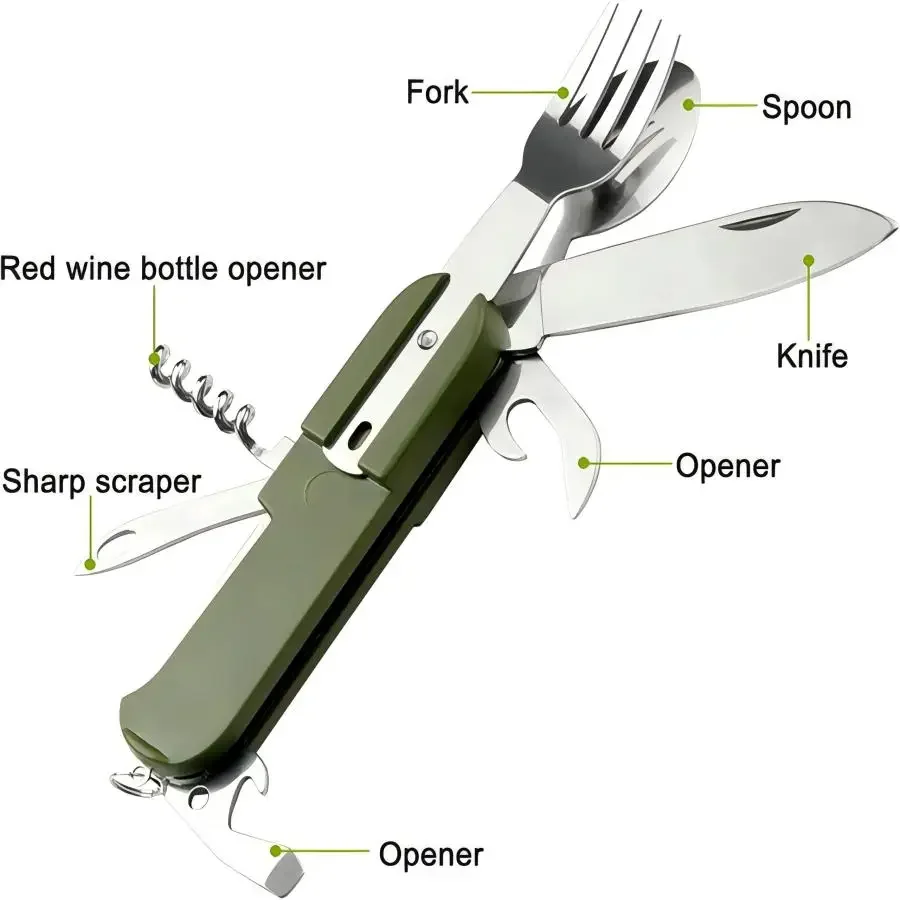 Ensemble de voyage 5-en-1 en a - Outdoor Camping Utensils avis et prix