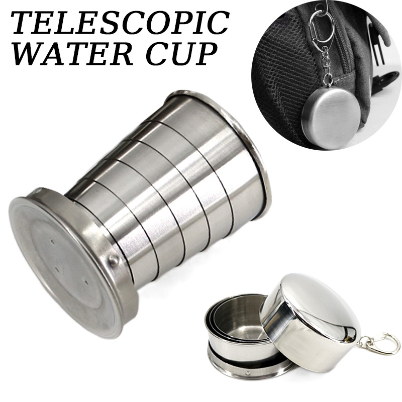 Tasse pliante portable en acie - Outdoor Camping Utensils avis et prix