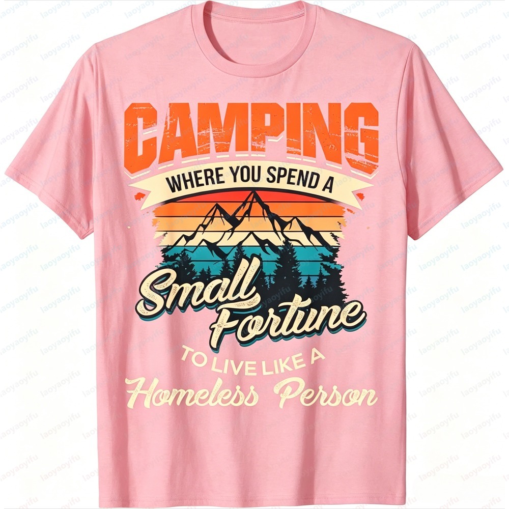 T-shirt unisexe à manches cour - Outdoor Camping Quotes avis et prix