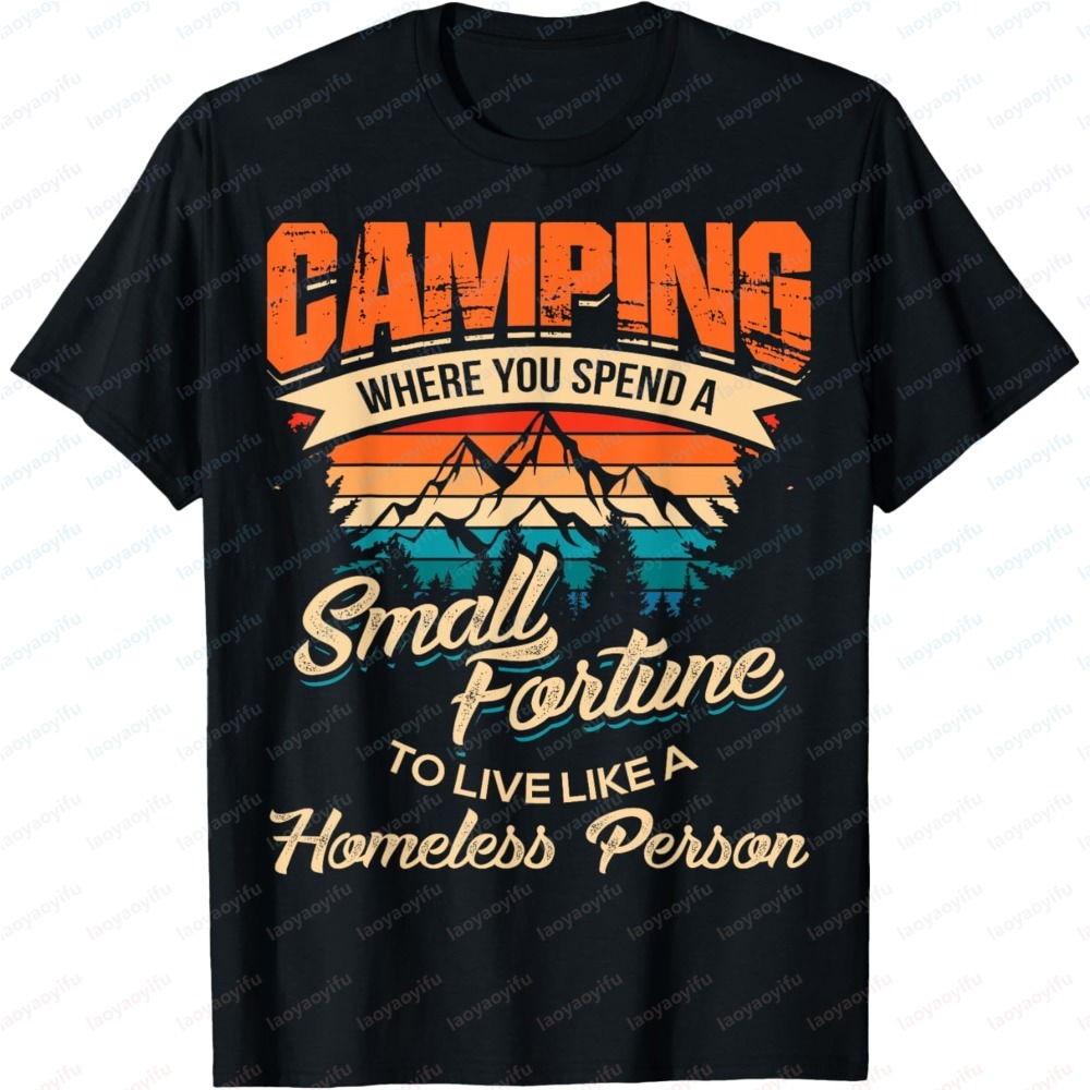 T-shirt unisexe à manches cour - Outdoor Camping Quotes avis et prix