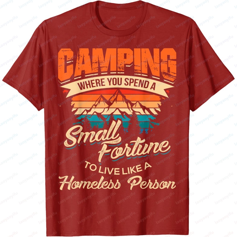 T-shirt unisexe à manches cour - Outdoor Camping Quotes avis et prix