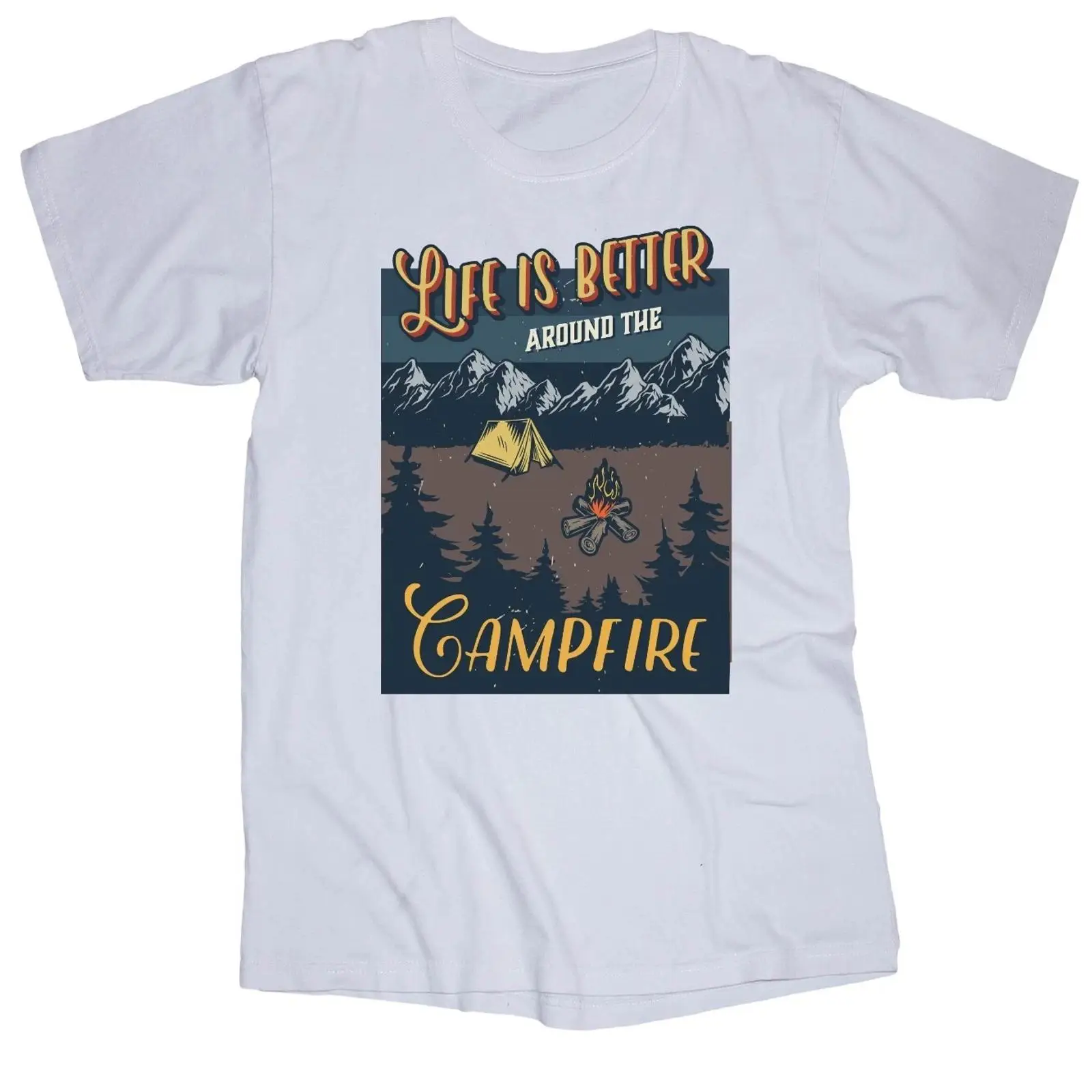 T-shirt blanc « Life is better - Outdoor Camping Quotes avis et prix