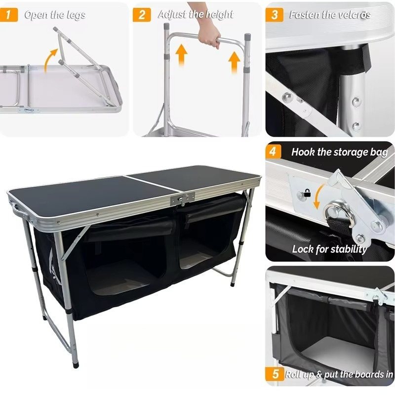 Table de camping pliante en al - Outdoor Camping Folding Storage Box avis et prix
