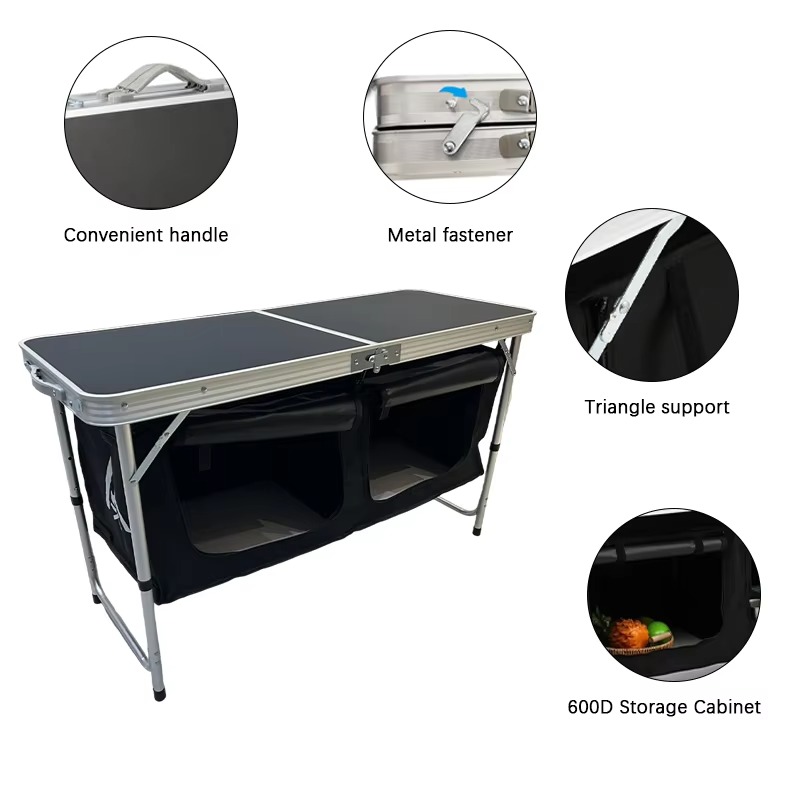 Table de camping pliante en al - Outdoor Camping Folding Storage Box avis et prix
