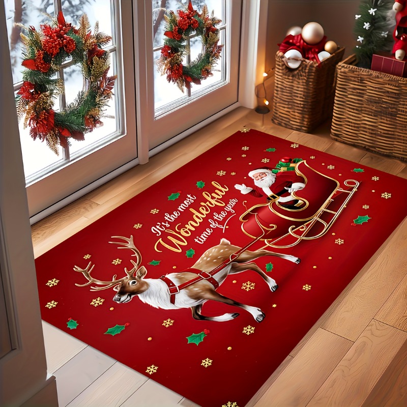 Paillasson de Noël rouge en fl - Outdoor Camping Quotes avis et prix
