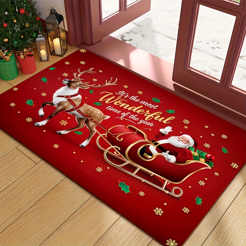 Paillasson de Noël rouge en fl - Outdoor Camping Quotes avis et prix