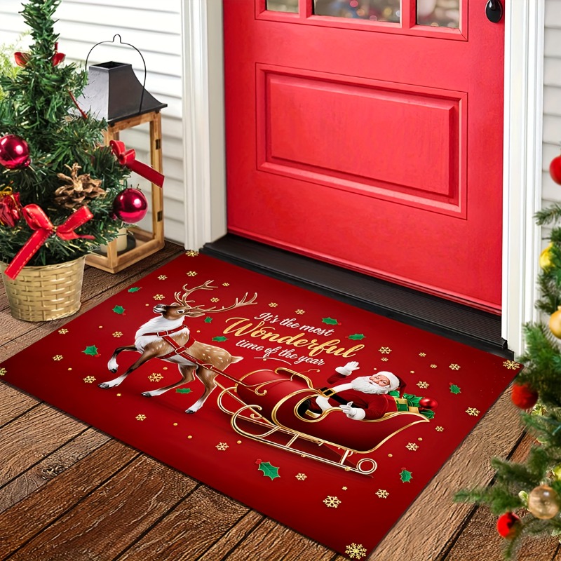 Paillasson de Noël rouge en fl - Outdoor Camping Quotes avis et prix